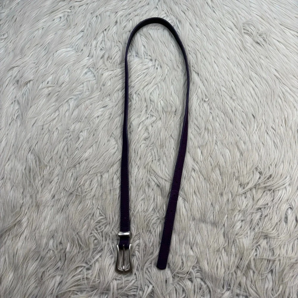Cobalt Women's L Purple Leather Skinny Belt Artsy Boho Classic Waist Whimsigoth